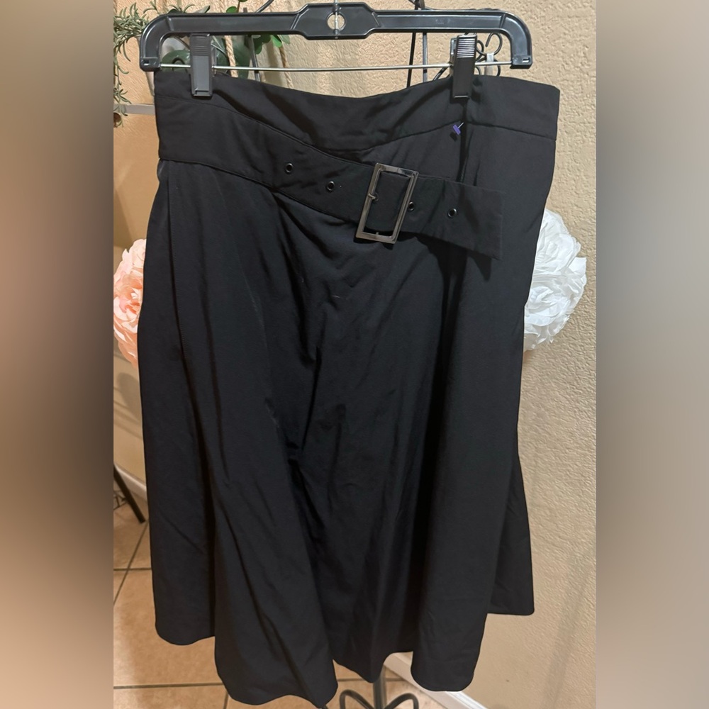 Vintage Pleated Side Buckle A-Line Skirt